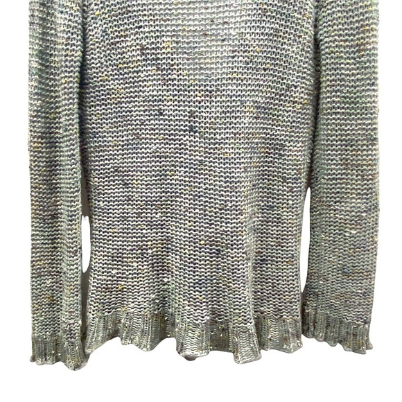 BCBGMaxAzria Boho Scalloped Edge Button Front Knit Cardigan Wood FlowerButton S - Picture 16 of 16